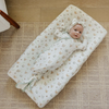 White baby knotted gown with woodland animal prints