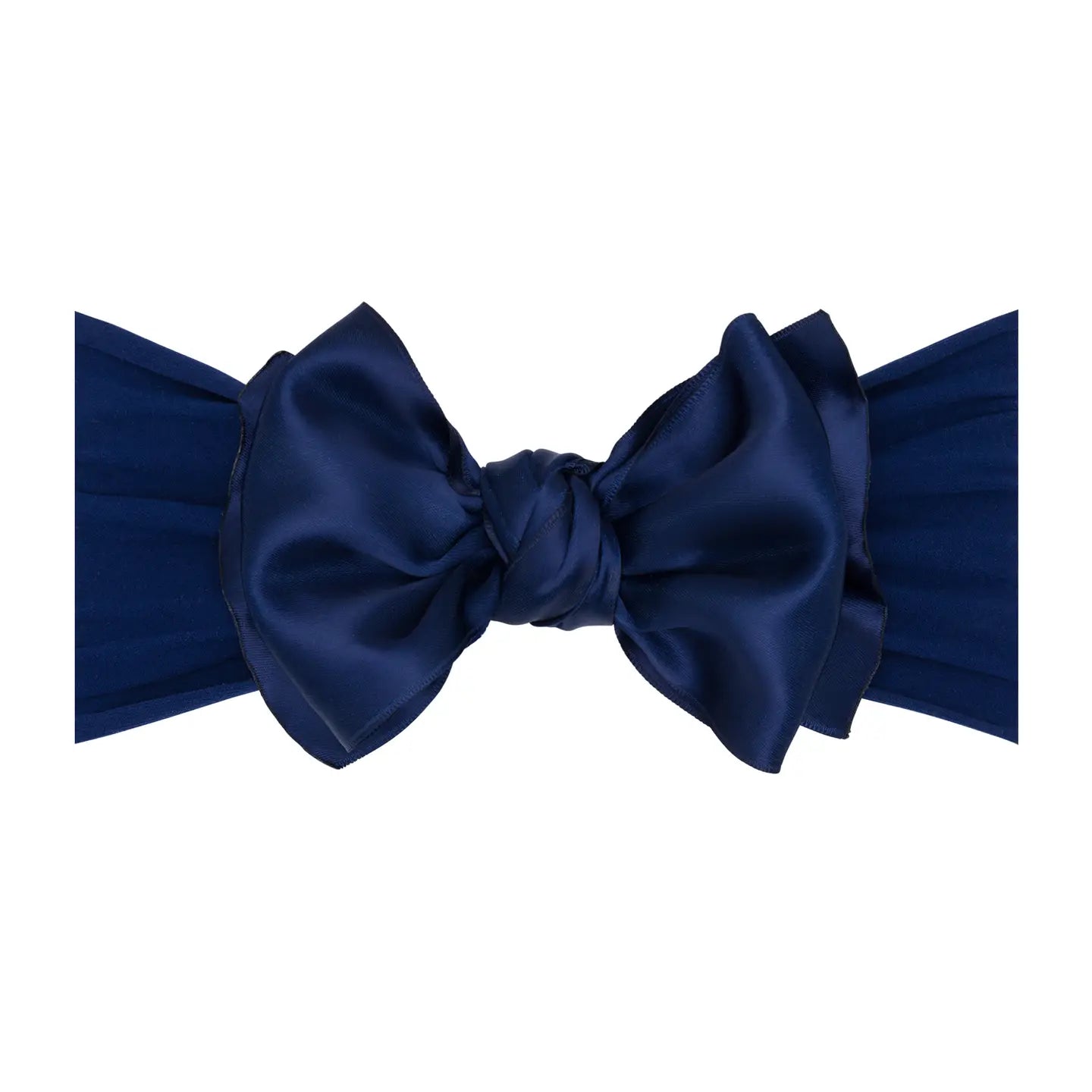 Navy Satin Bow Headband