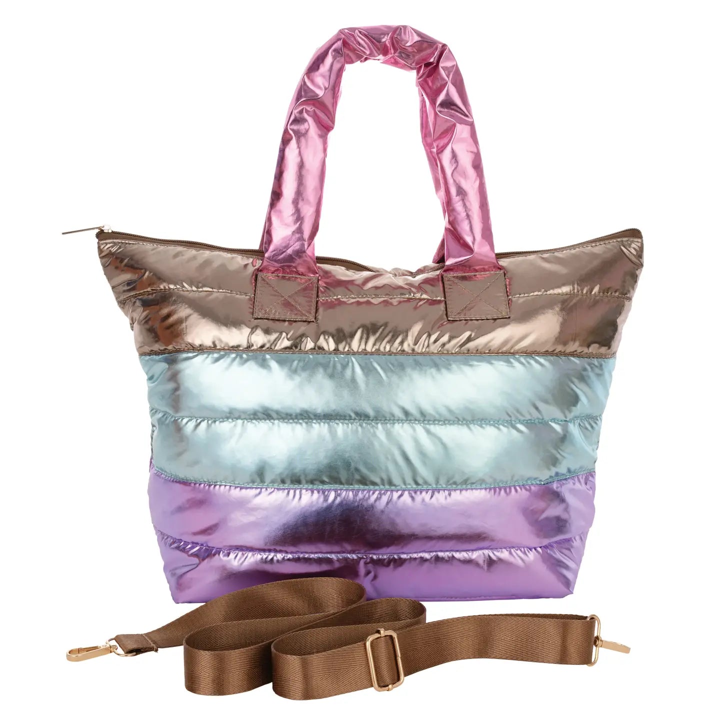 Icy Colorblock Puffer Bag