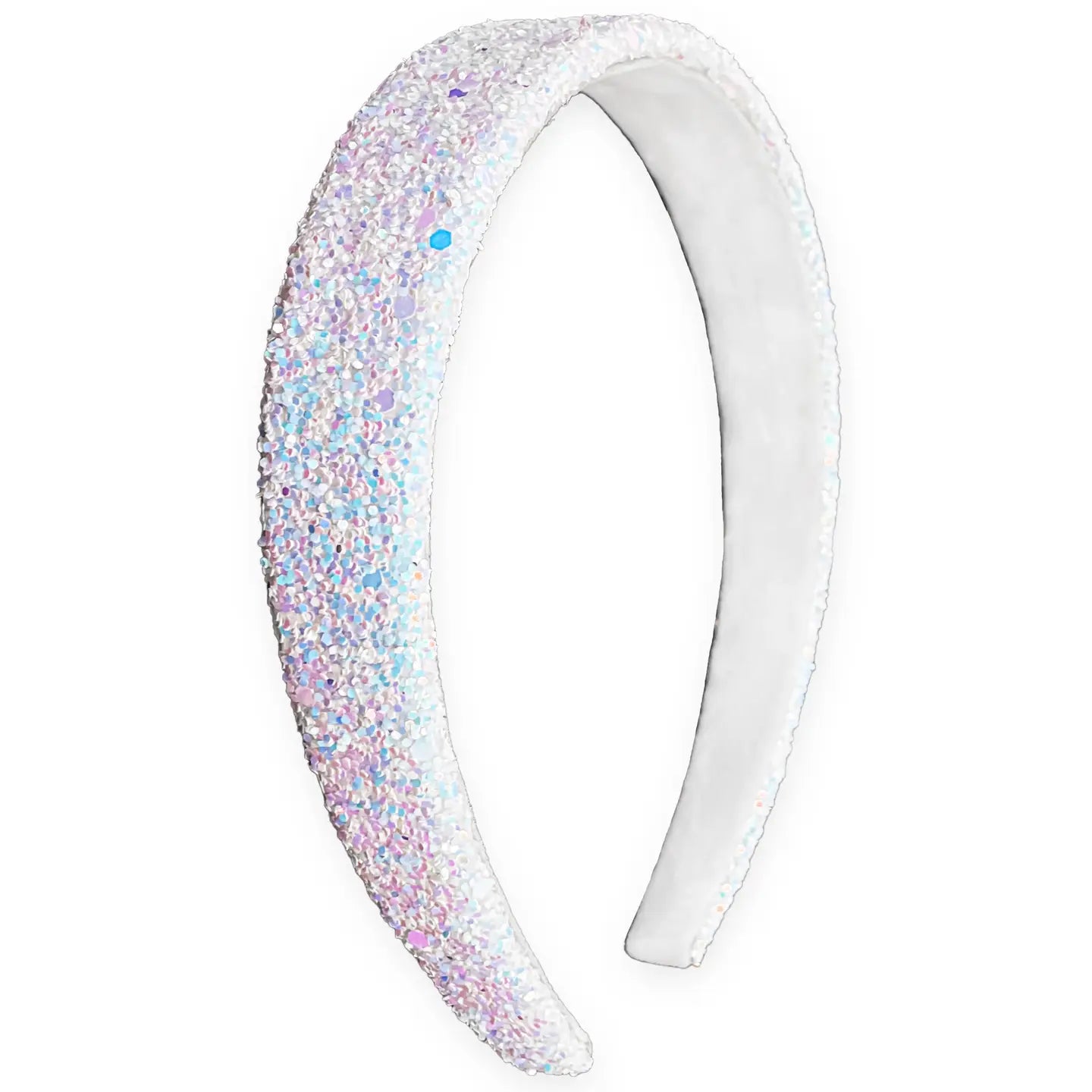 White Tapered Chunky Glitter Headband