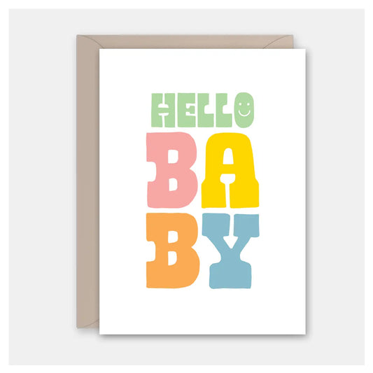 Pastel Hello Baby Card