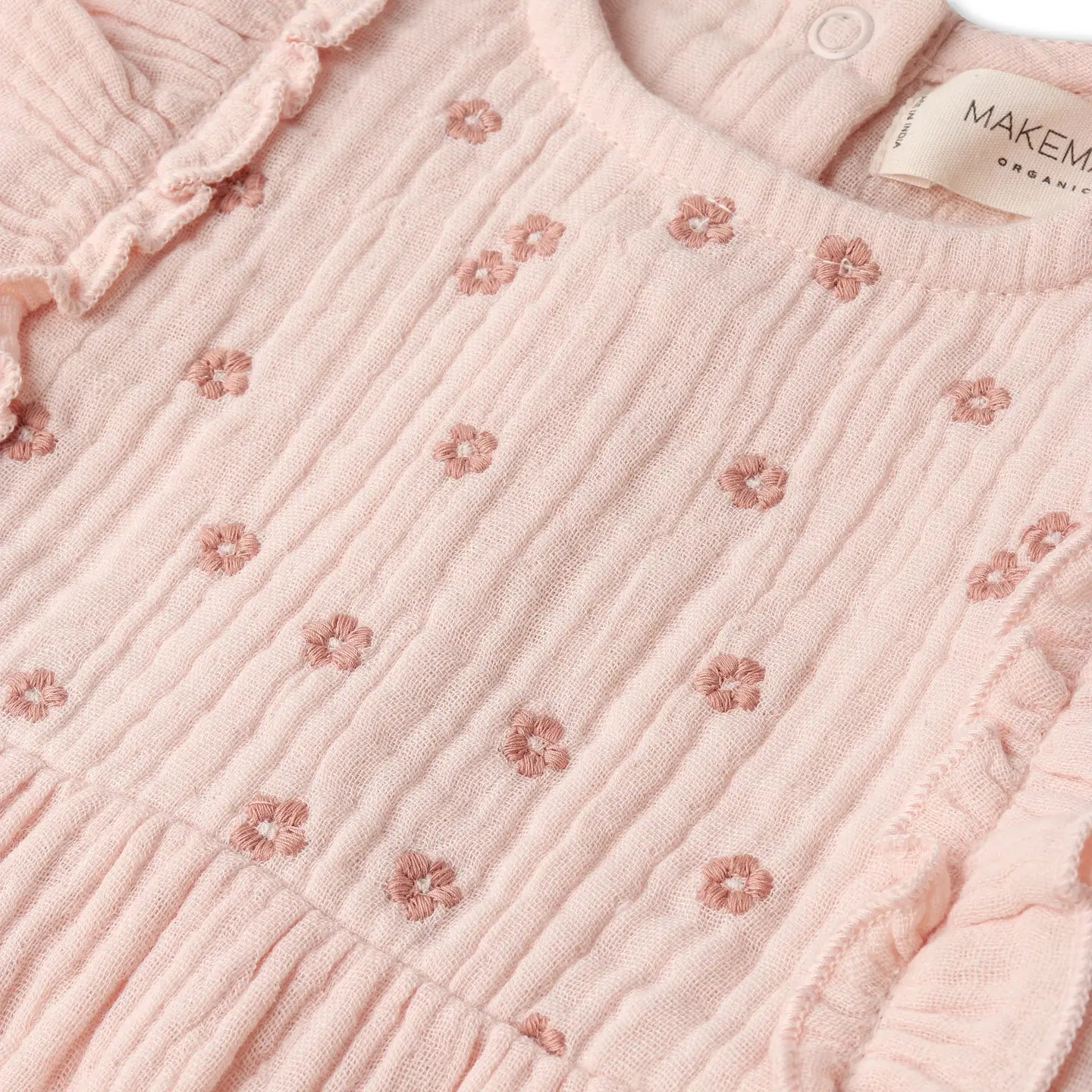 Blush Embroidered Ruffle Romper