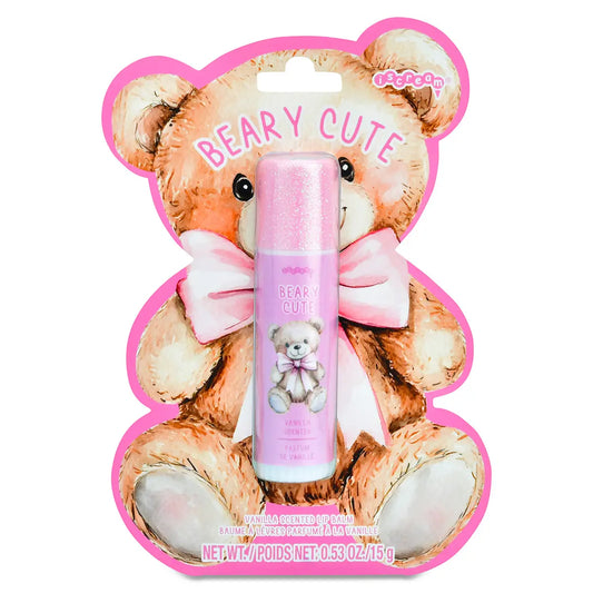 Pink bear-shaped packaging with a small bottle inside, labeled 'Beary Cute'.
