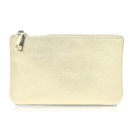 Gold Leather Wristlet