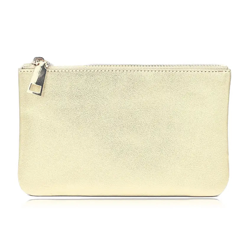 Gold Leather Wristlet