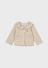 Sand Ribbed Collared Cardigan