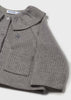 Grey Ribbed Collared Cardigan