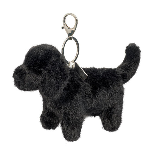 stuffed black lab on keychain