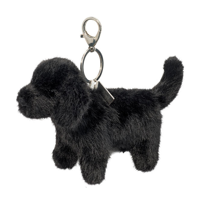 stuffed black lab on keychain
