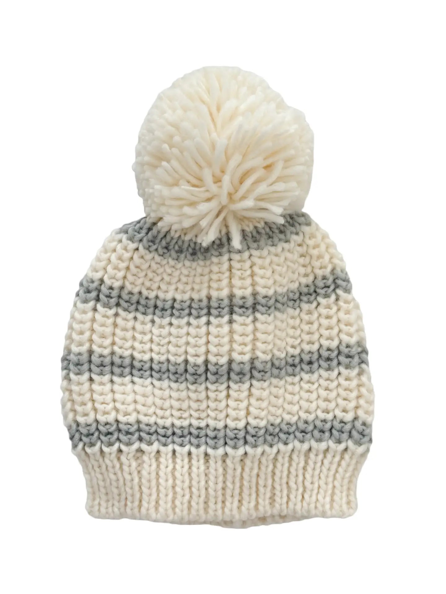Bowie Grey Stripe Knit Hat 100 ACCESSORIES BABY The Blueberry Hill 3-6m