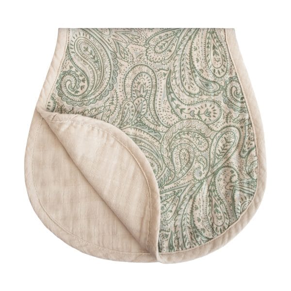 Burp Cloth 180 BABY GEAR Mushie Green Paisley/Fog