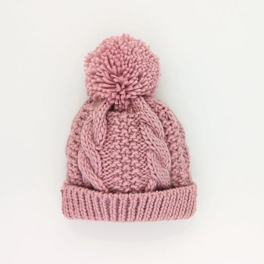 Rosy Pink Cable Hat