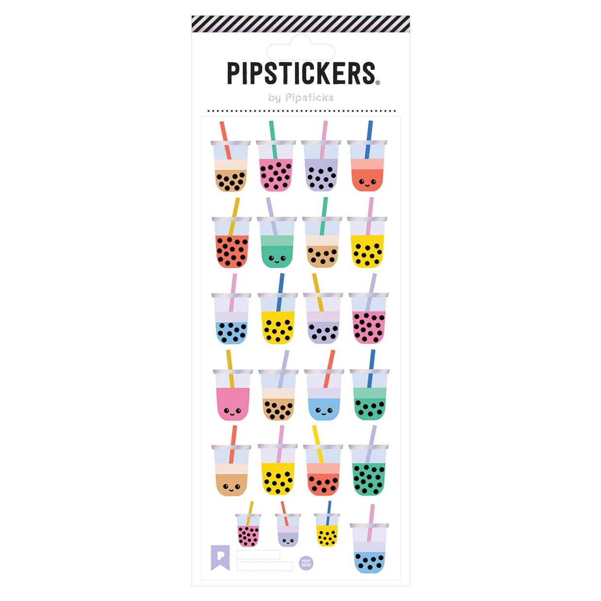 Pack of PipStickers with colorful drink illustrations on a white background