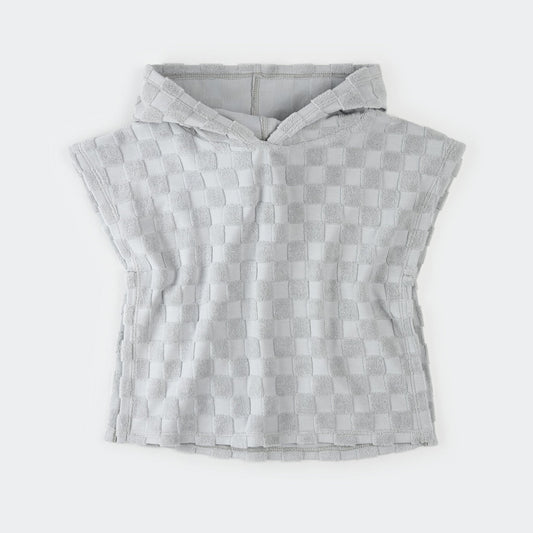 Blue checkboard poncho