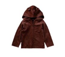 Chocolate Bear Velour Hoodie 130 BABY BOYS/NEUTRAL APPAREL Tea 6-9m