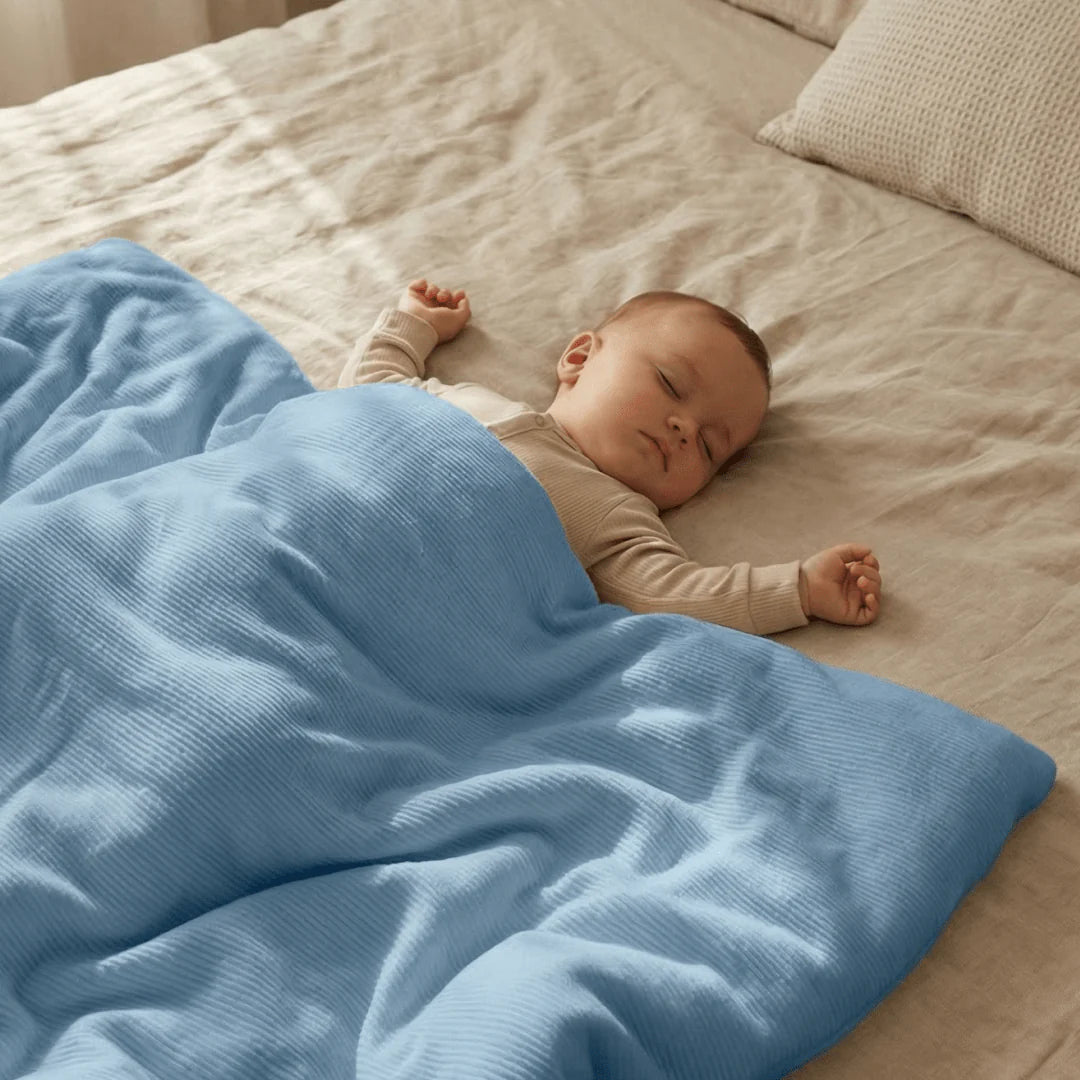 Blue Fog Ribbed Cloud Blanket