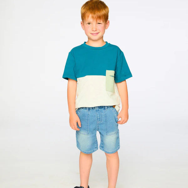 Oatmeal Colorblock Pocket Tee
