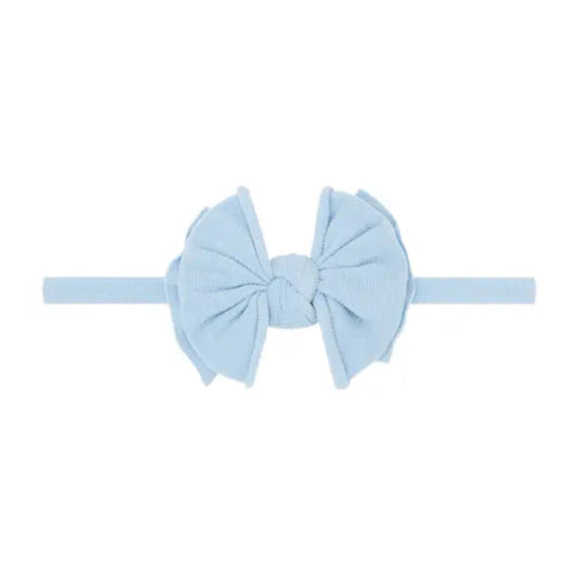 Light blue headband with a large bow