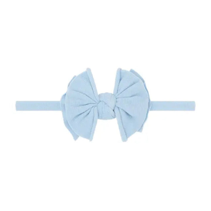 Light blue headband with a large bow