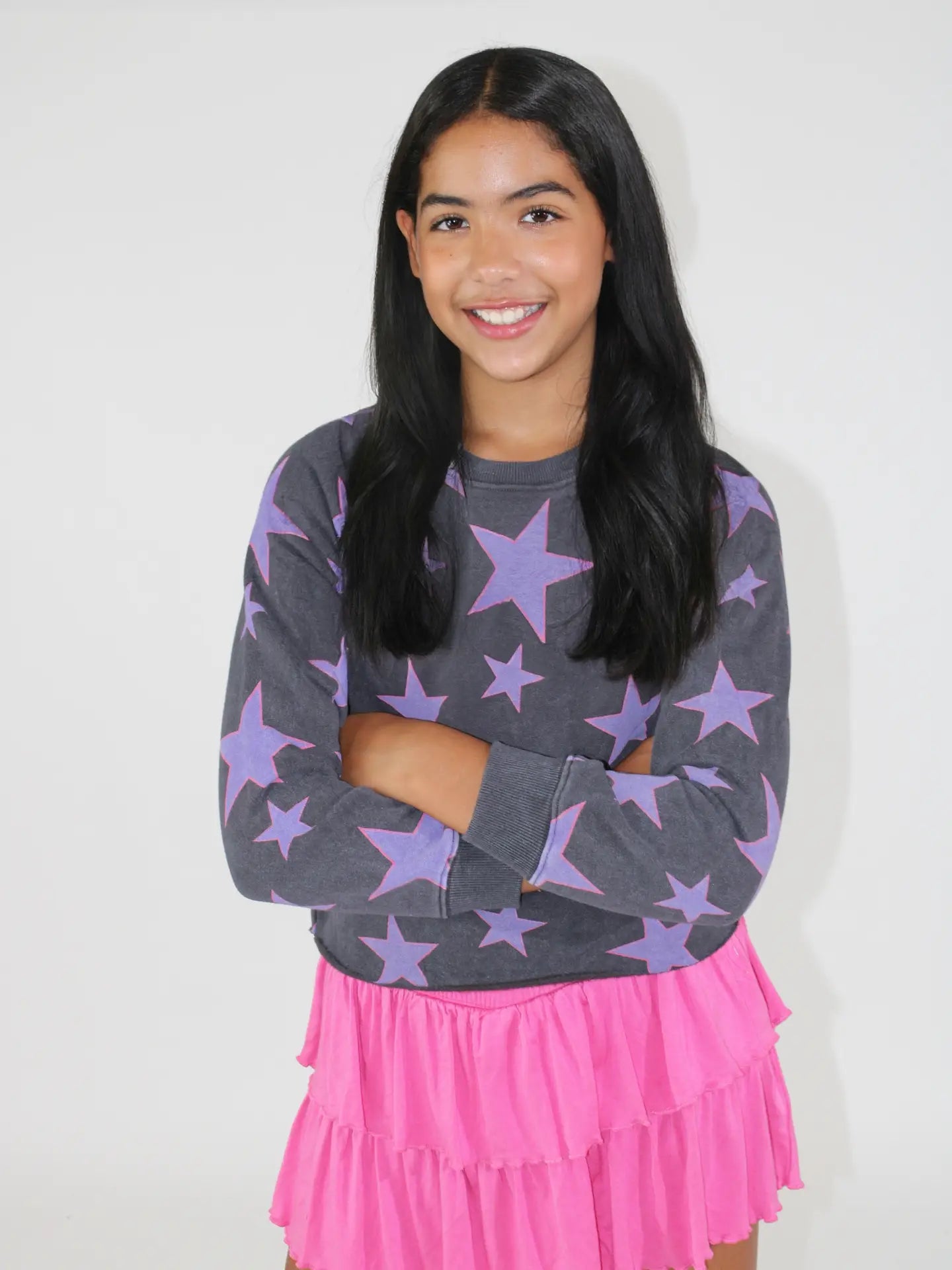 All Over Purple Stars Sweatshirt