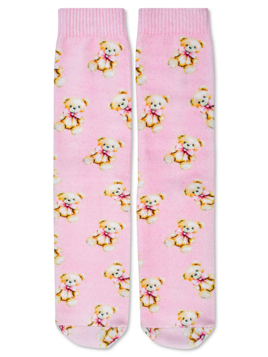 Beary Cute Pink Socks