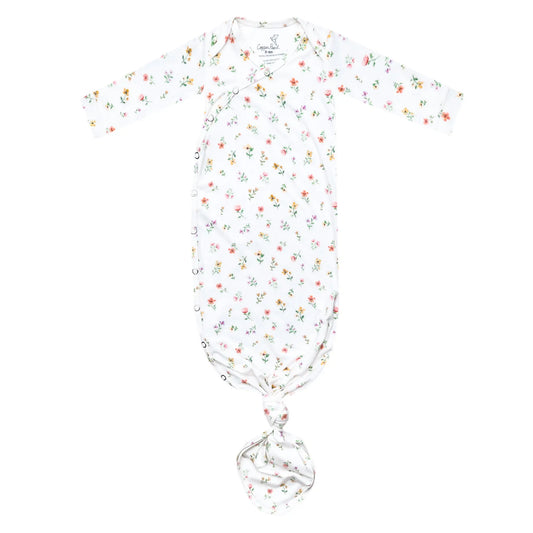 Floral-patterned baby swaddle on a white background