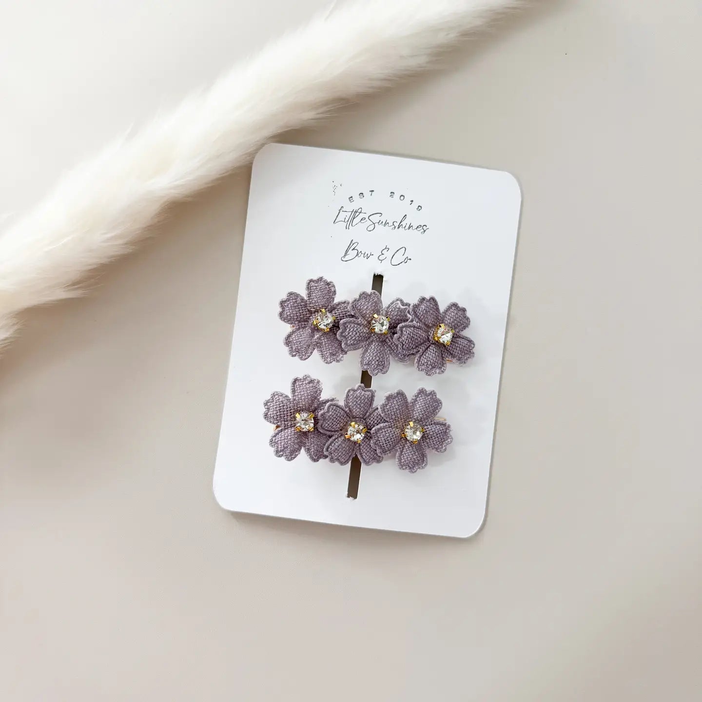 Lavender Floral Hair Clips