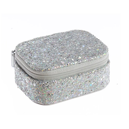 Silver Glitter Jewelry Box
