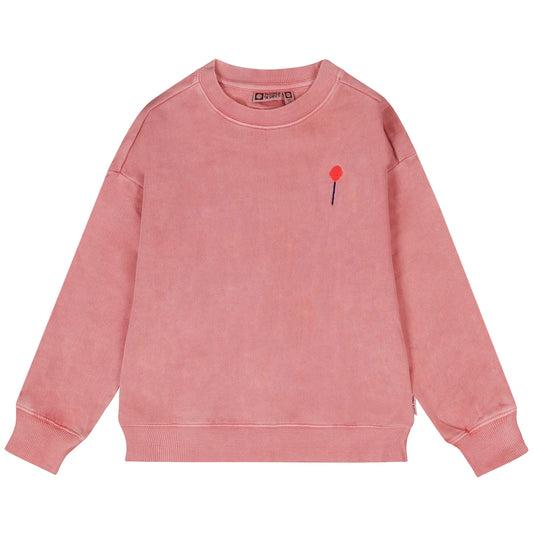 Pink sweatshirt with a small lollipop design