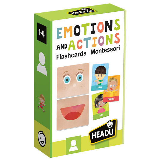 Flashcards Emotions and Actions Montessori 196 TOYS CHILD Headu