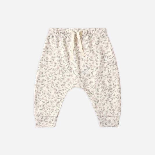 Baby wearing Quincy Mae Floret drawstring pants