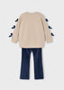 Navy Bow Sleeves Set