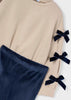 Navy Bow Sleeves Set