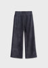 Navy Velour Rib Wide Leg Pants