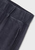 Navy Velour Rib Wide Leg Pants