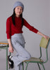 Silver Ribbed Wide Leg Pants
