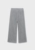 Silver Ribbed Wide Leg Pants
