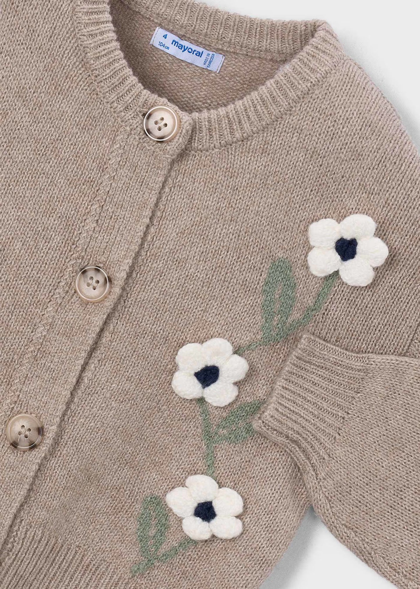 Taupe Floral Cardigan