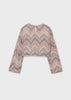 Tan Sequin Chevron Top