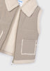Tan Sherpa Trim Vest