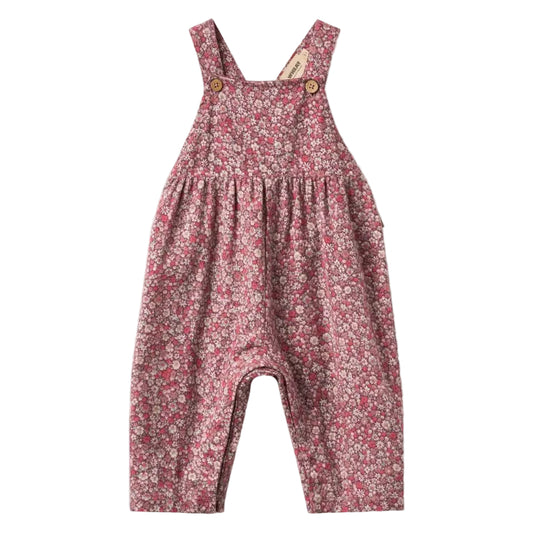 Grape floral overalls for baby on a white background