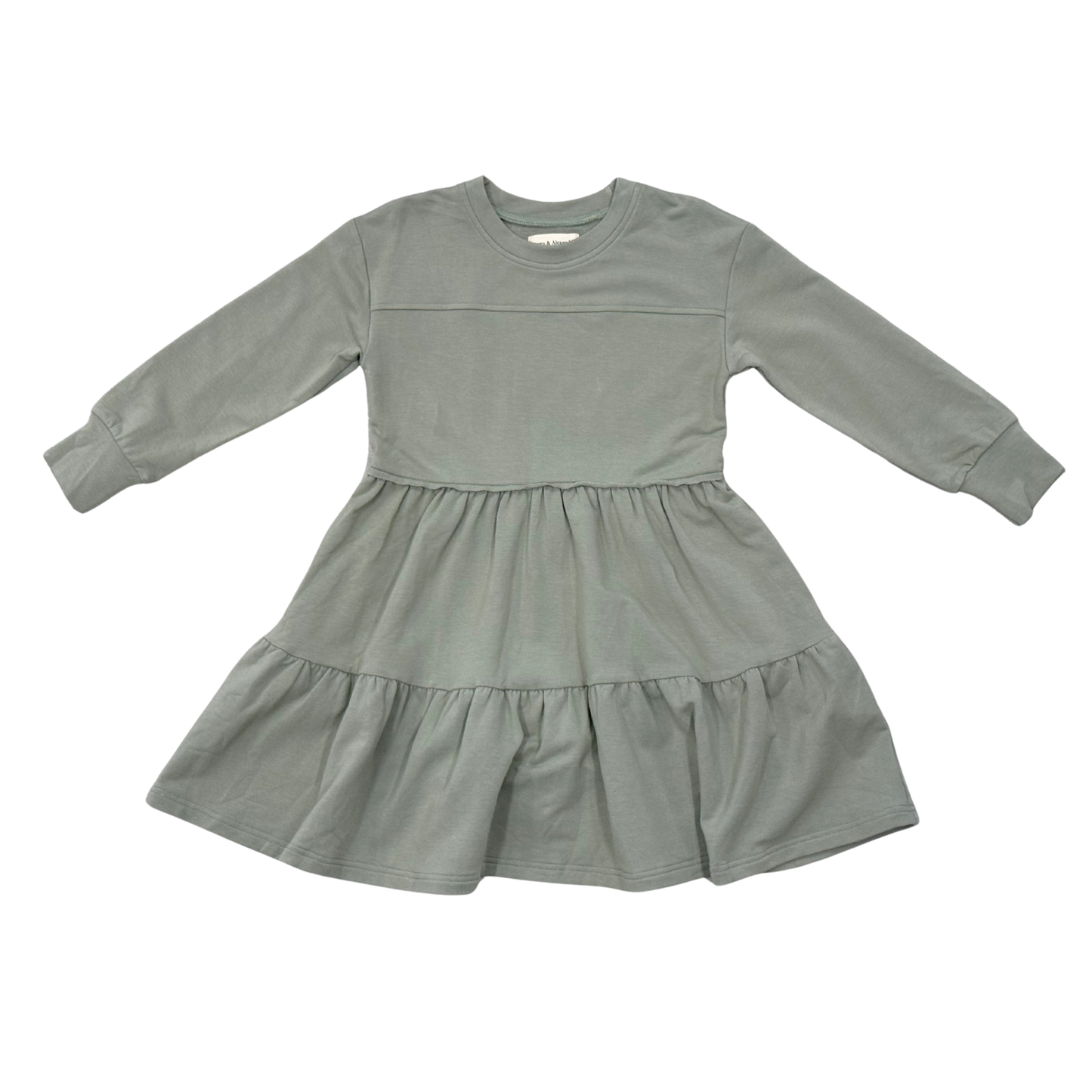 Green Terry Sweatshirt Dress, Avery & Alexander tween girls sweatshirt dress, sizes 7-14