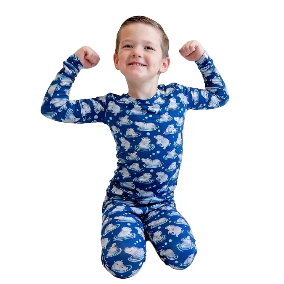 Hippo Pajama Set