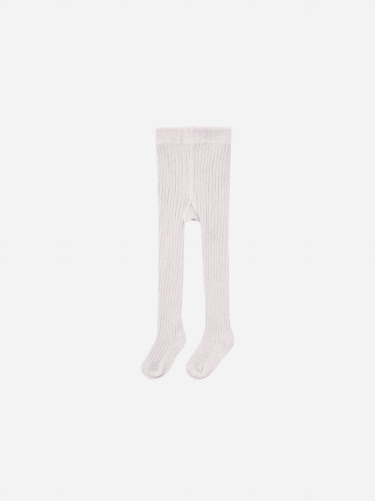 Baby wearing Quincy Mae Lilac Mist tights