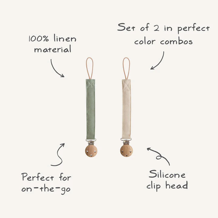Linen Pacifier Clips