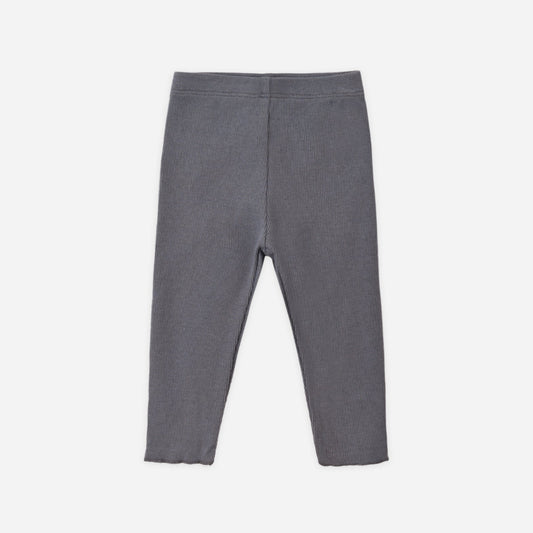 Baby wearing Quincy Mae Midnight ribbed leggings