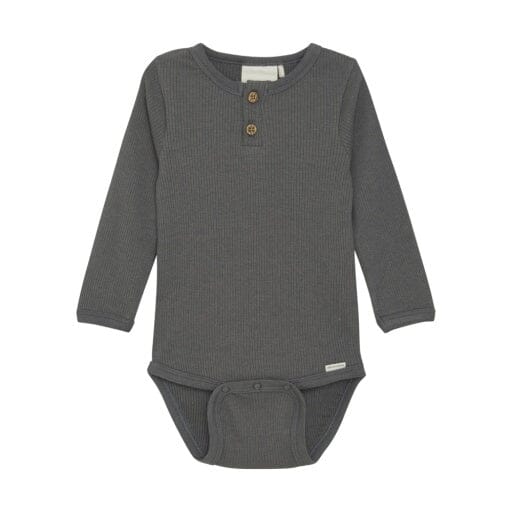 MINYMO MEN Baby Boys Onesies Grey Henley Bodysuit Baby Boys Onesies MINYMO