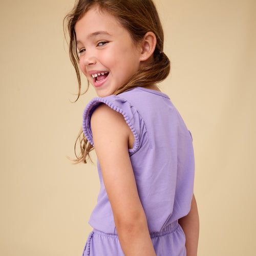 Paisley Purple Pom Flutter Tee