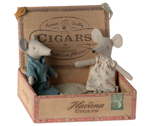 Mum & Dad Mice In Cigar Box 196 TOYS CHILD Maileg