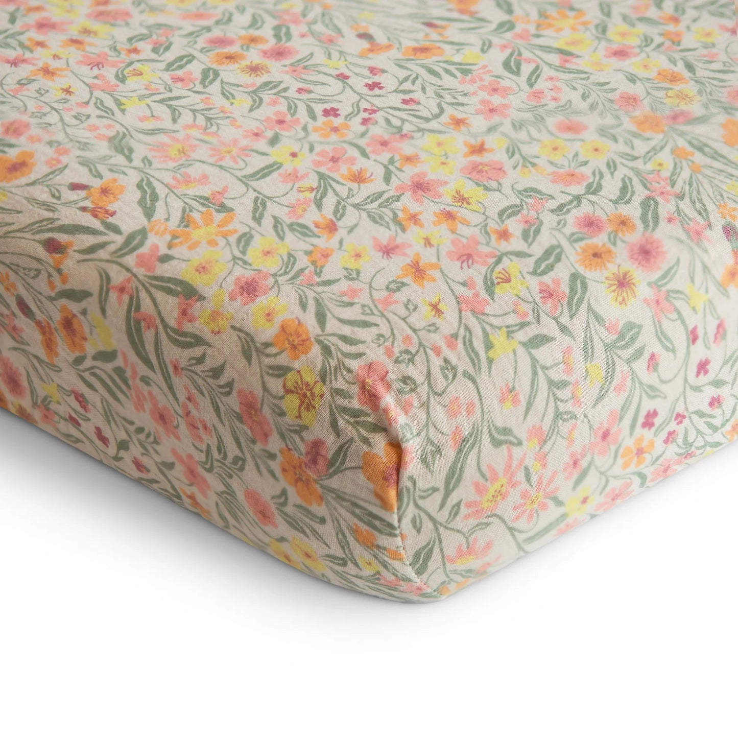 Pastel Blooms Muslin Crib Sheet 180 BABY GEAR Mushie